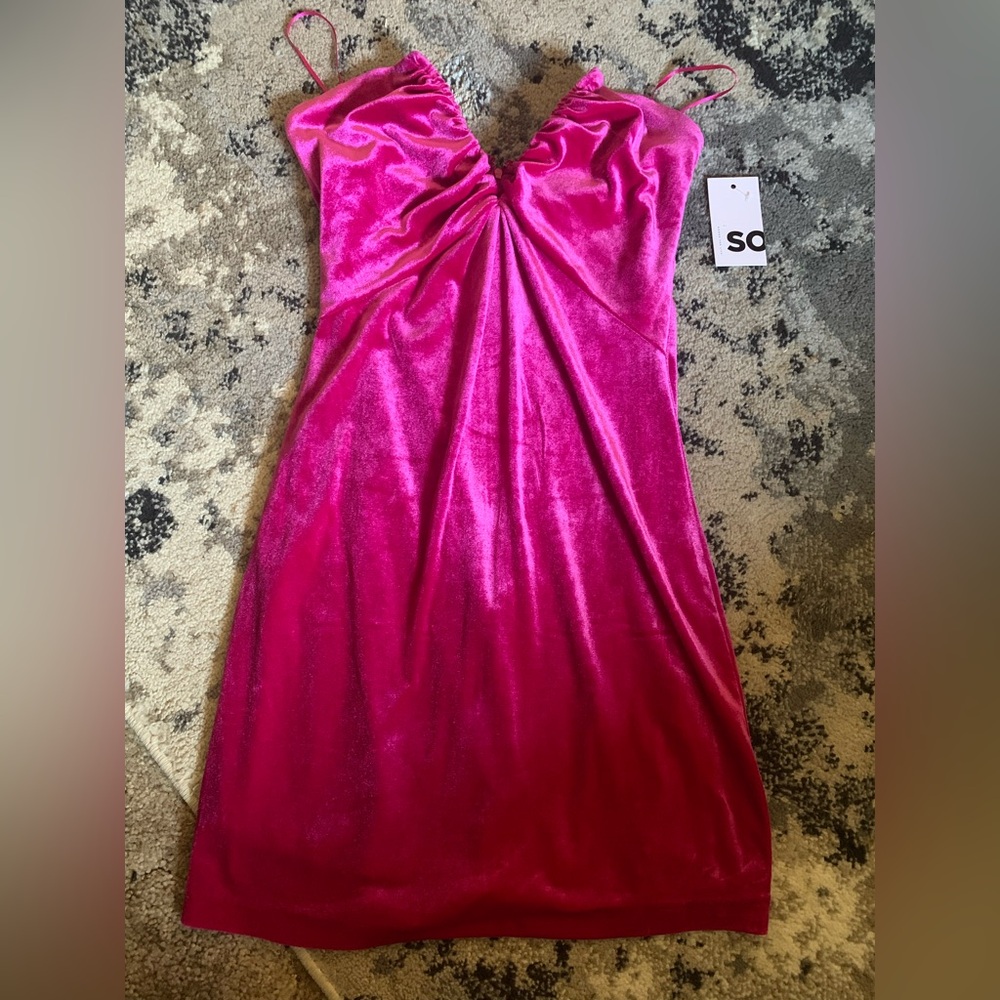 SO Vibrant Pink Velvet Dress